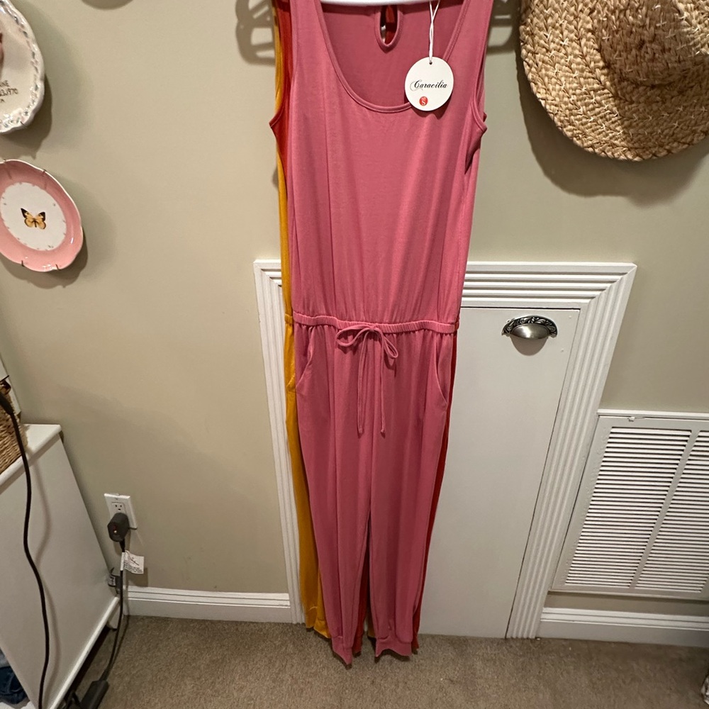 Pink Sleeveless Jumpsuit